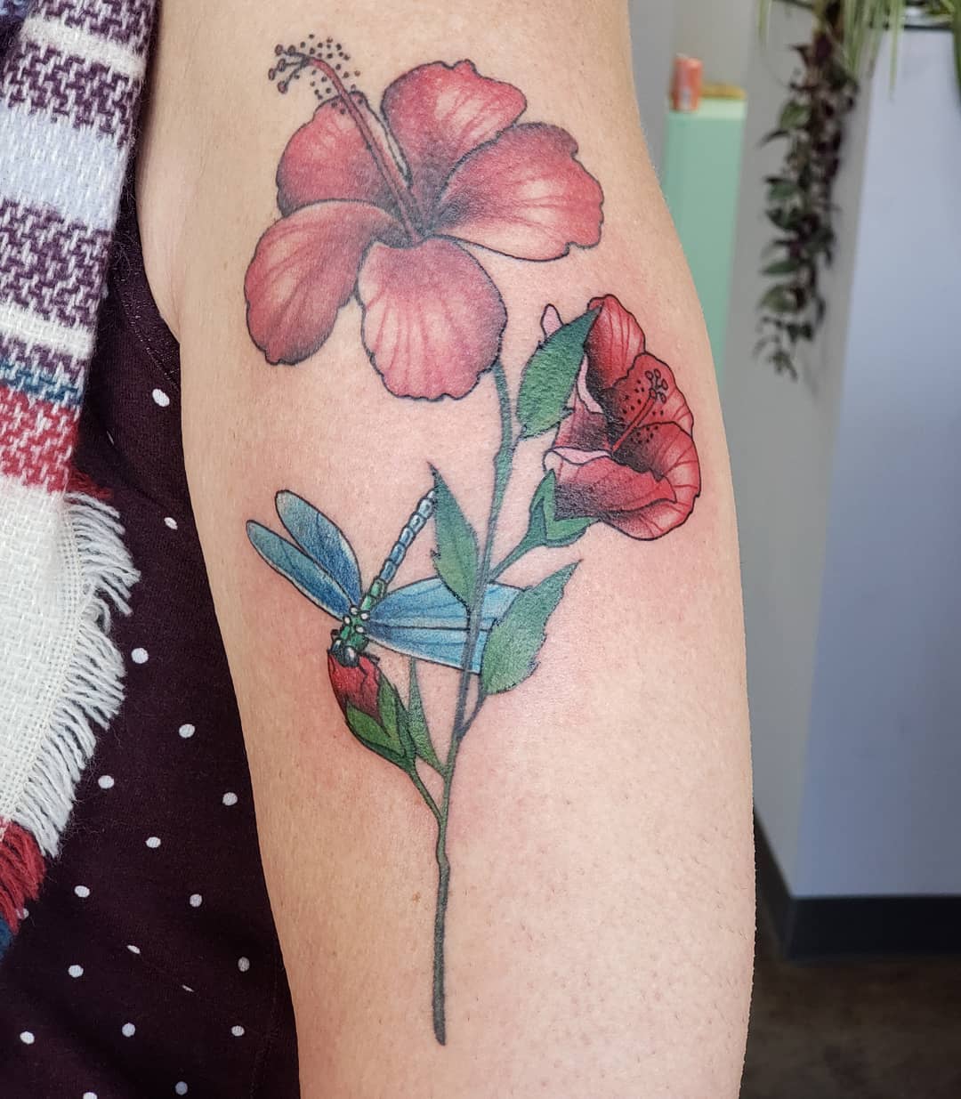 Hibiscus flower tattoo