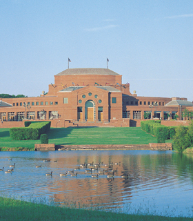 Outside view of brick building Alabama Shakespeare Festival
