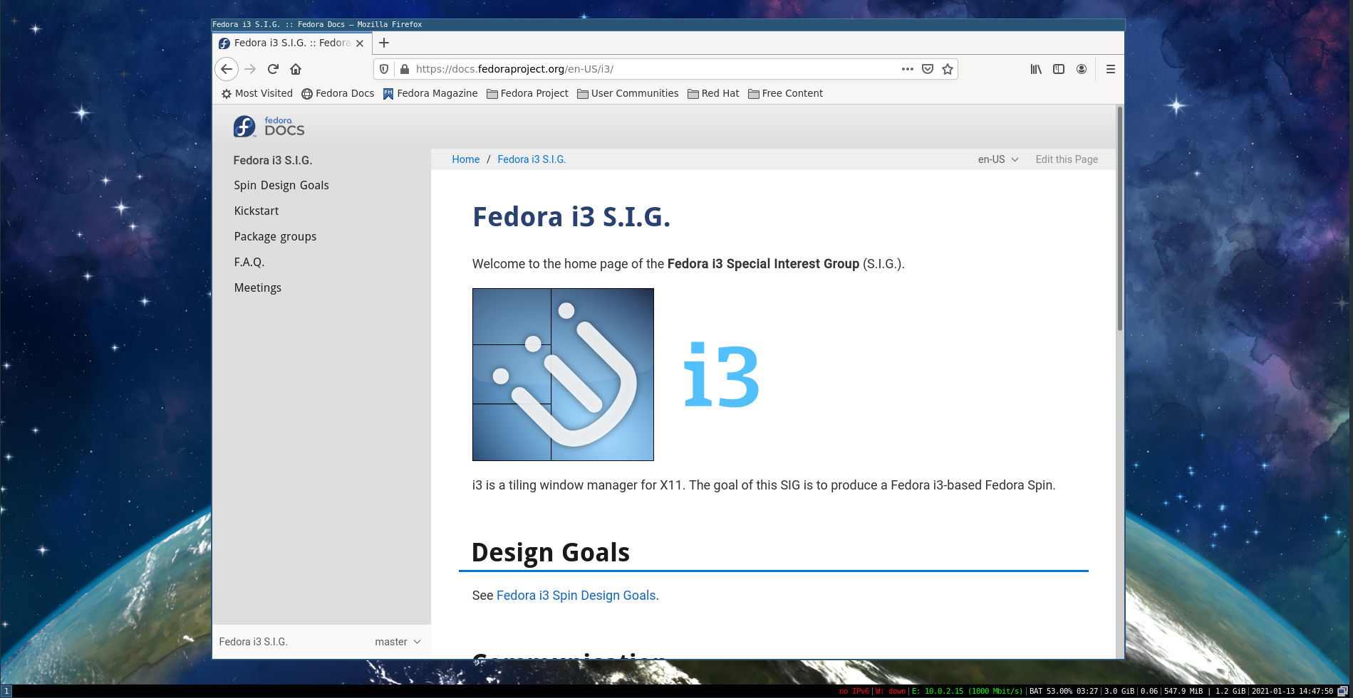 Fedora i3 Spin