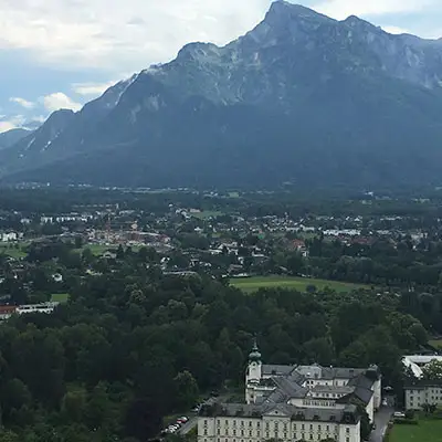 Looking at Salzburg the town.