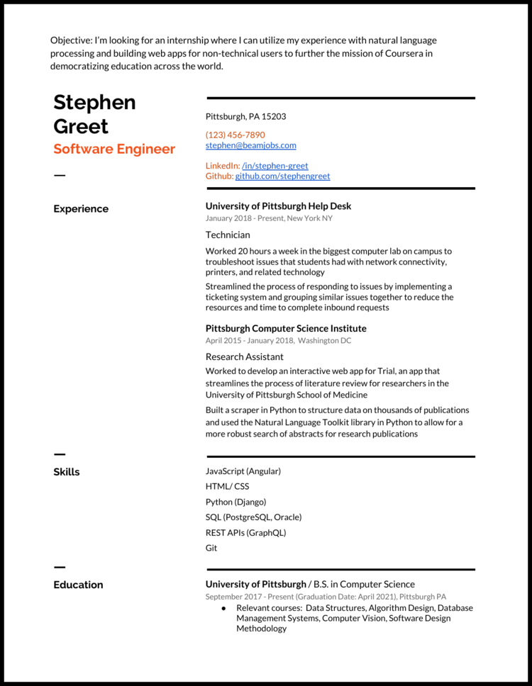 4 Computer Science Cs Resume Examples For 2020