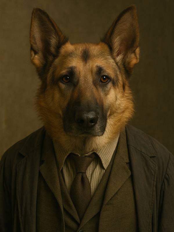 AI image of Remus Lupin as a German Shepherd