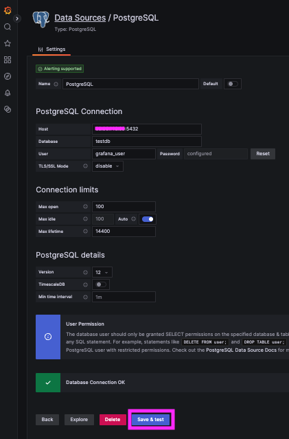 How To Configure a PostgreSQL Datasource in Grafana - 1