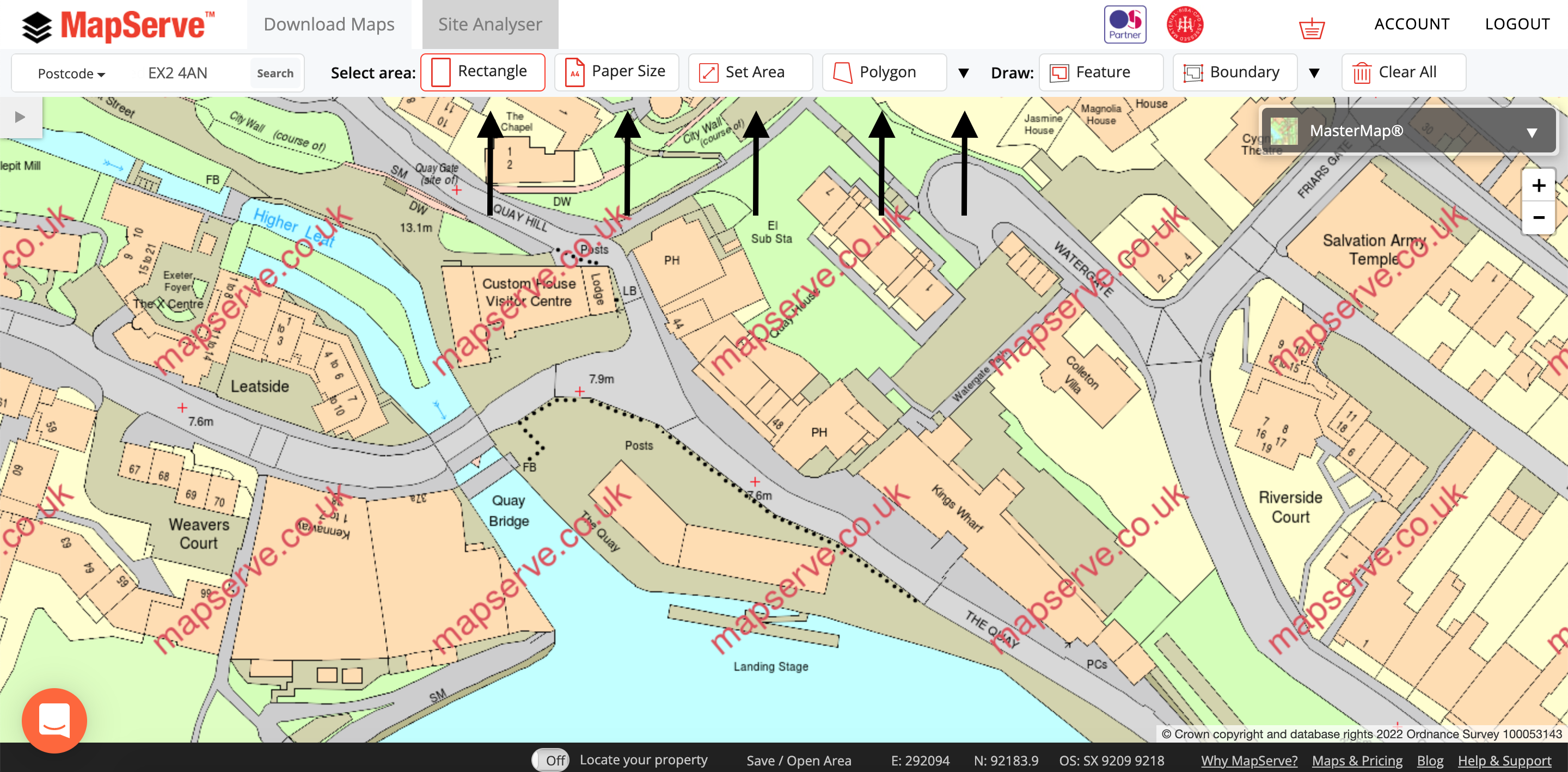 MapServe Select Area Tools