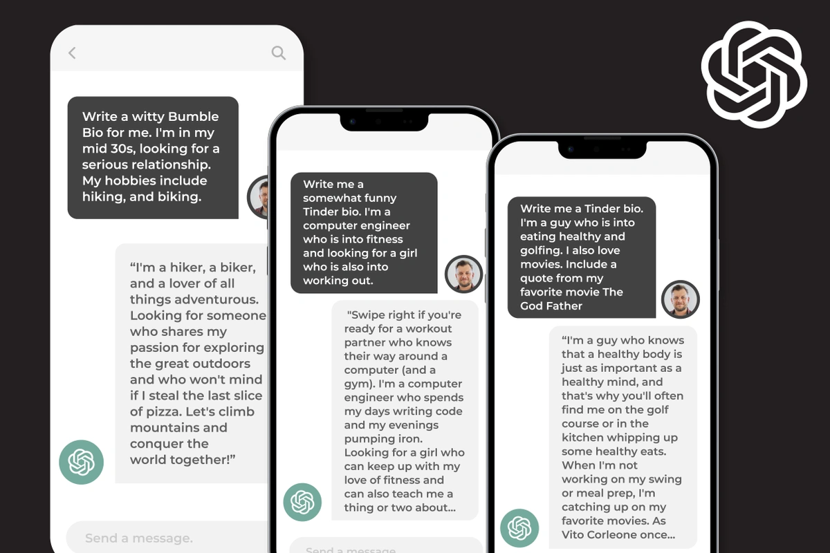 Writing Tinder and Bumble Bios with Chat GPT.
