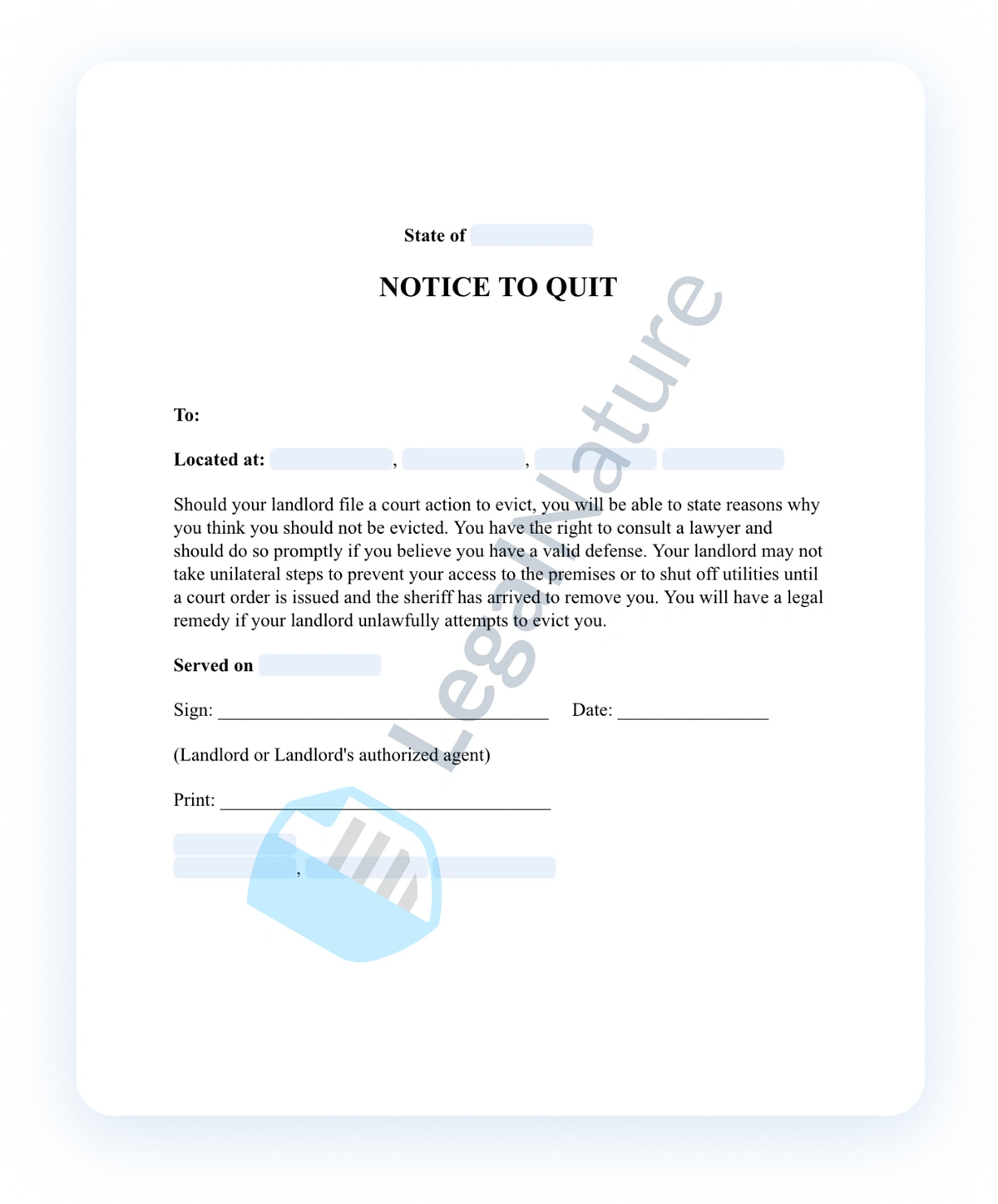 Notice to Quitdocument preview