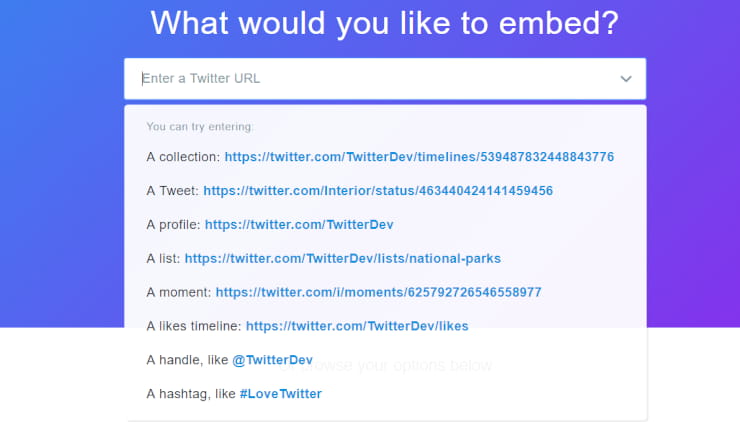 embed code generator For Twitter widgets