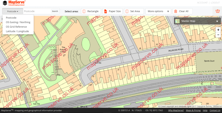 MapServe search for location