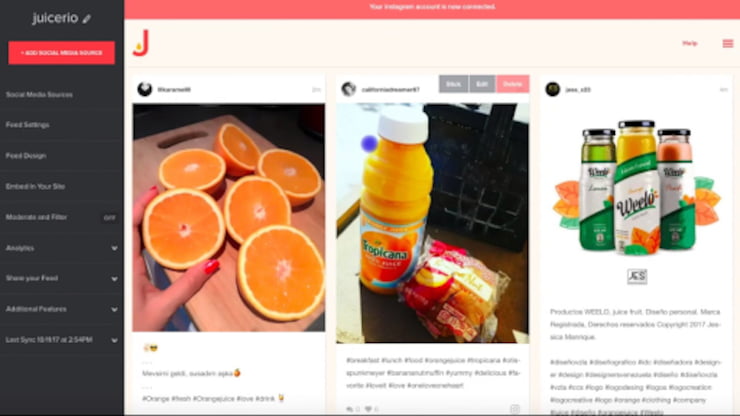 embedded social media feed with Juicer