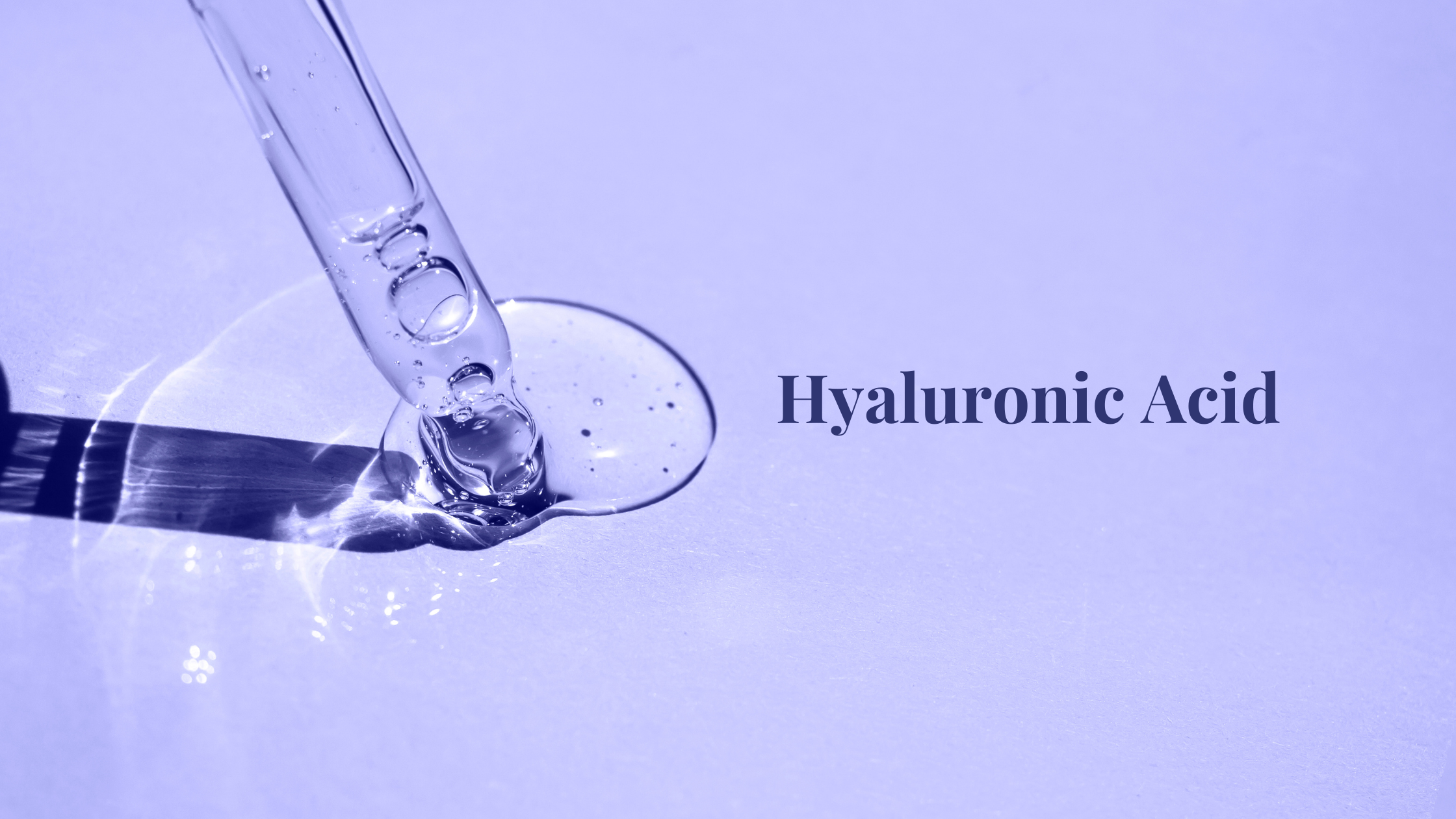 Hyaluronic acid serum dripping from a medicine dropper in a skin care product