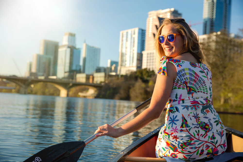 Woman exploring the Texas best vacation spots