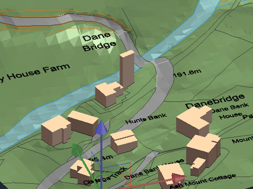 3d MasterMap sample showing a hill