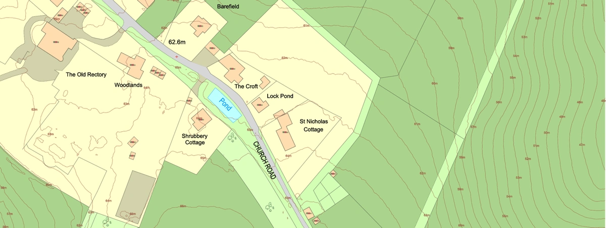 OS MasterMap® with 1m contours layered on top