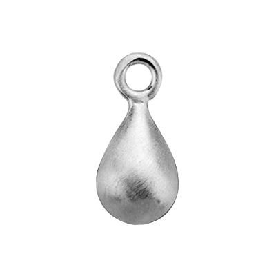 Sterling silver satin finish teardrop charm