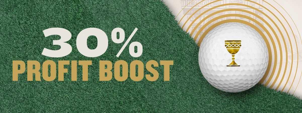 30% Live Golf Profit Boost offer banner
