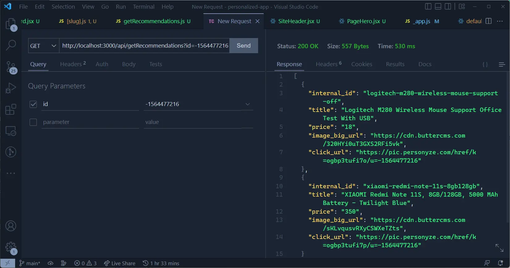 Returned selected elements of JSON data