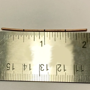 Wire marked in 2 against a ruler