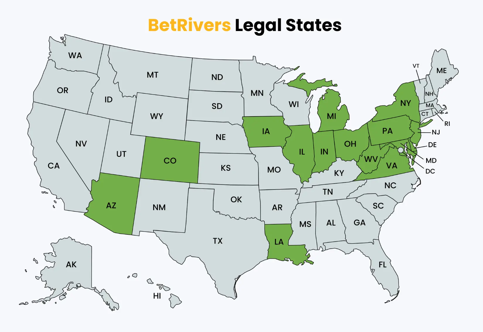 BetRivers Legal States