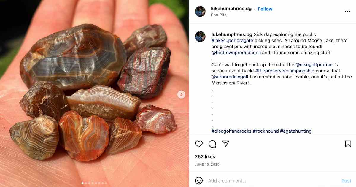 Instagram post of interesting rocks in someone's hand