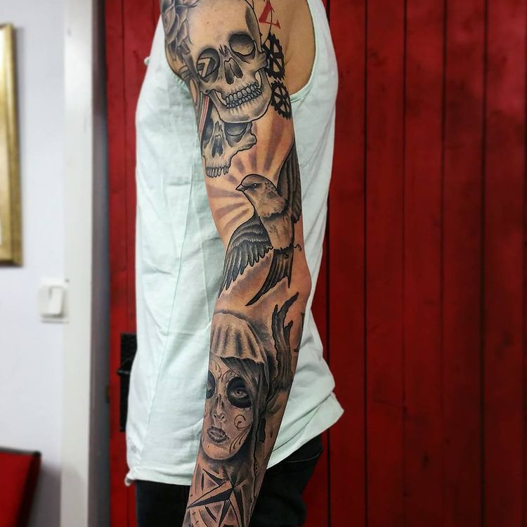 badass sleeve tattoo