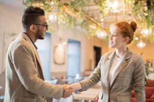 Business partners shaking hands