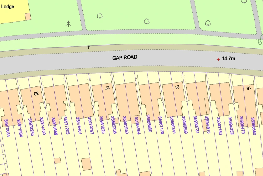 Freehold boundaries shown on MasterMap®