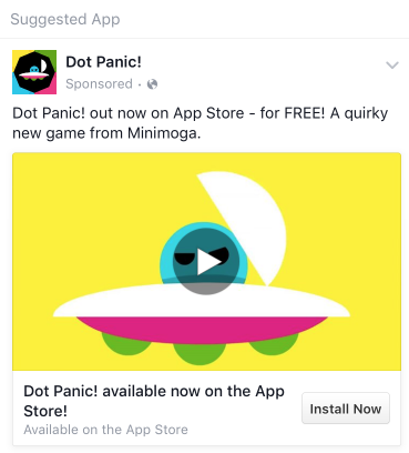 Dot Panic! Facebook ad