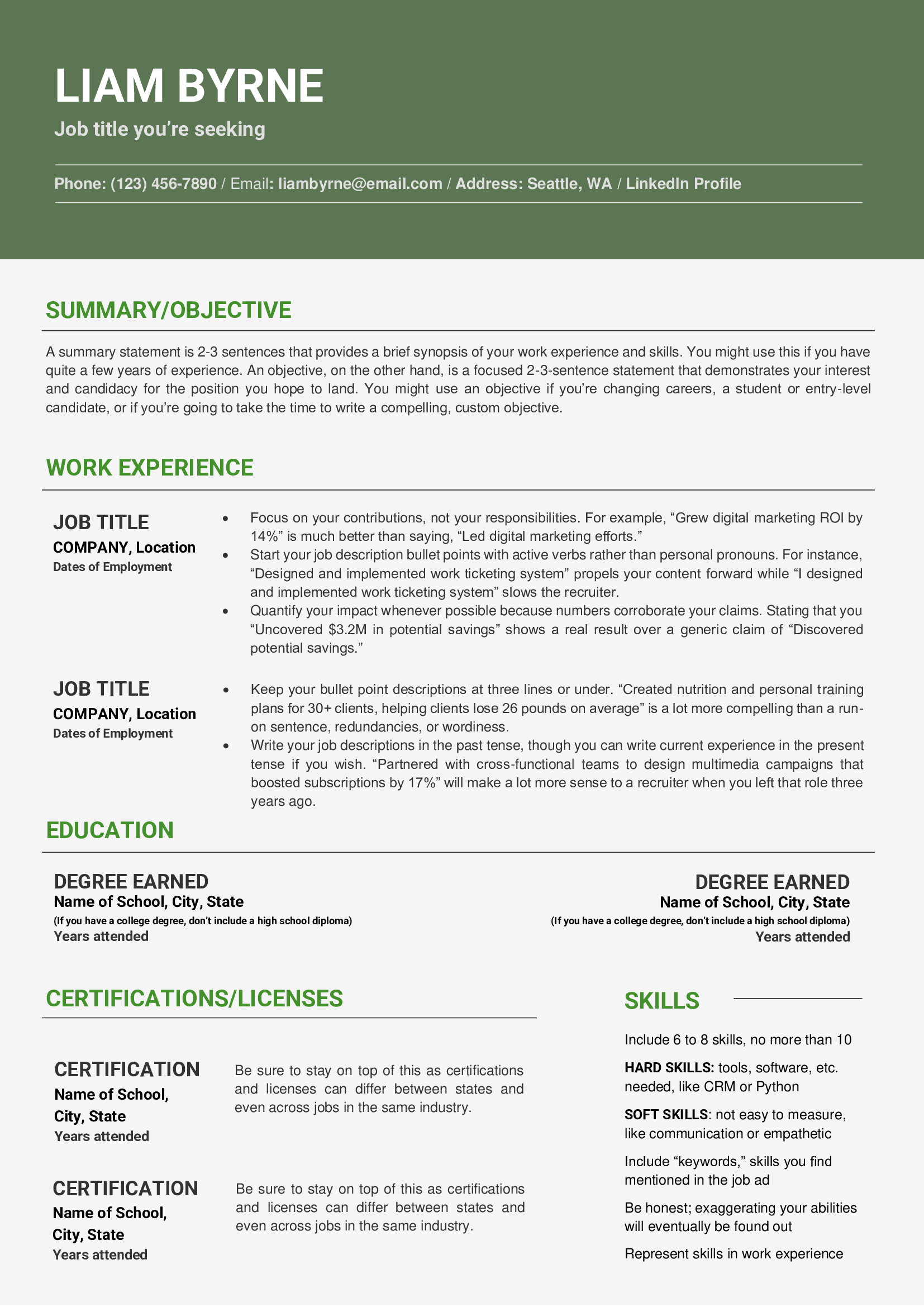 Word resume template for technology