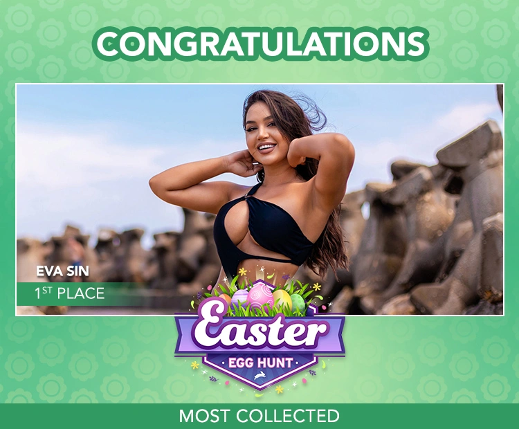 Flirt4Free model Eva Sin wins Easter Live Sex Cams Contest