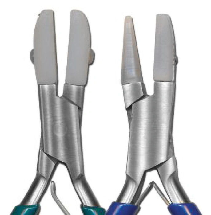 Thin Flat-Nose Pliers with Nylon Jaws