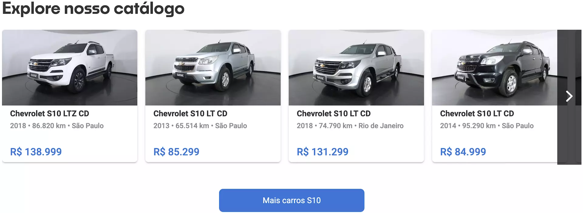 Chevrolet S10 preço