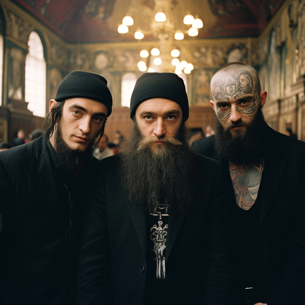 rabbis with tattoed man