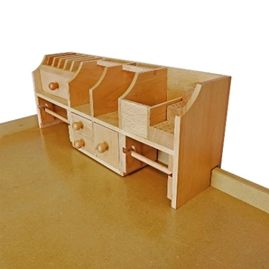 Wood Bench Top Storage Organizer for Jewelry Making