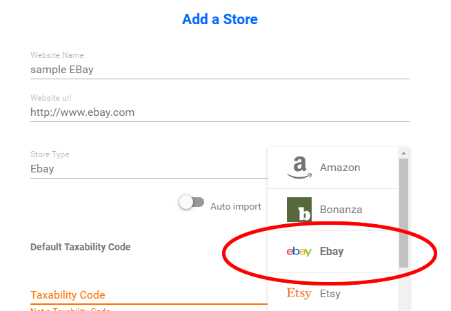 Store Type - eBay