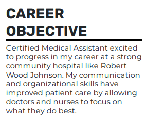 Career objective for medical assistant resume