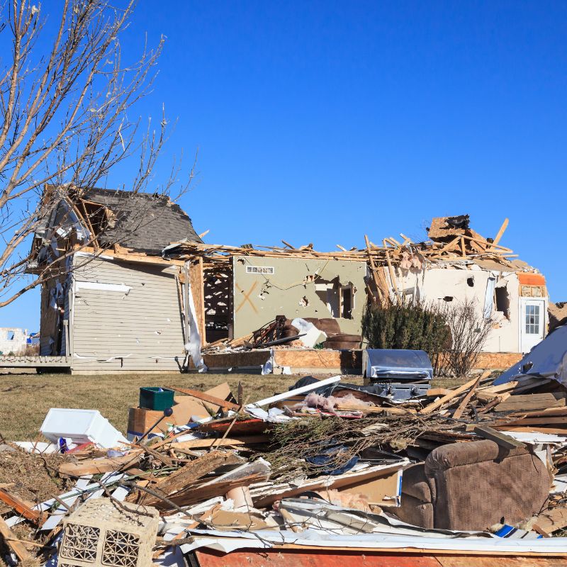 House with no roof due to a tornado