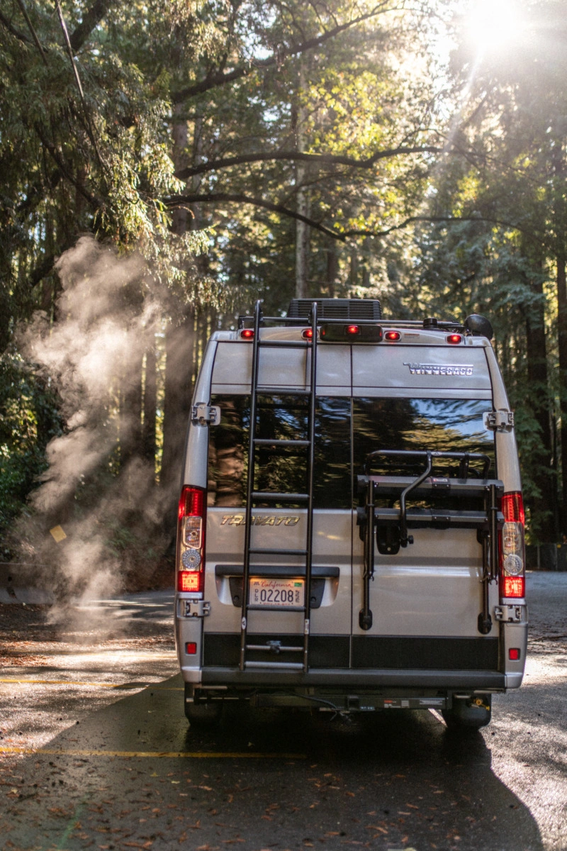 A van on a road