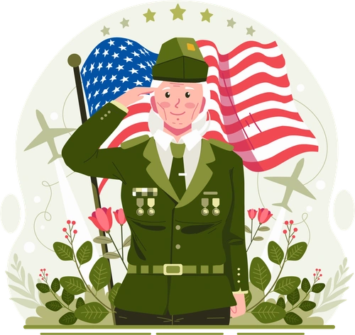 Military man saluting