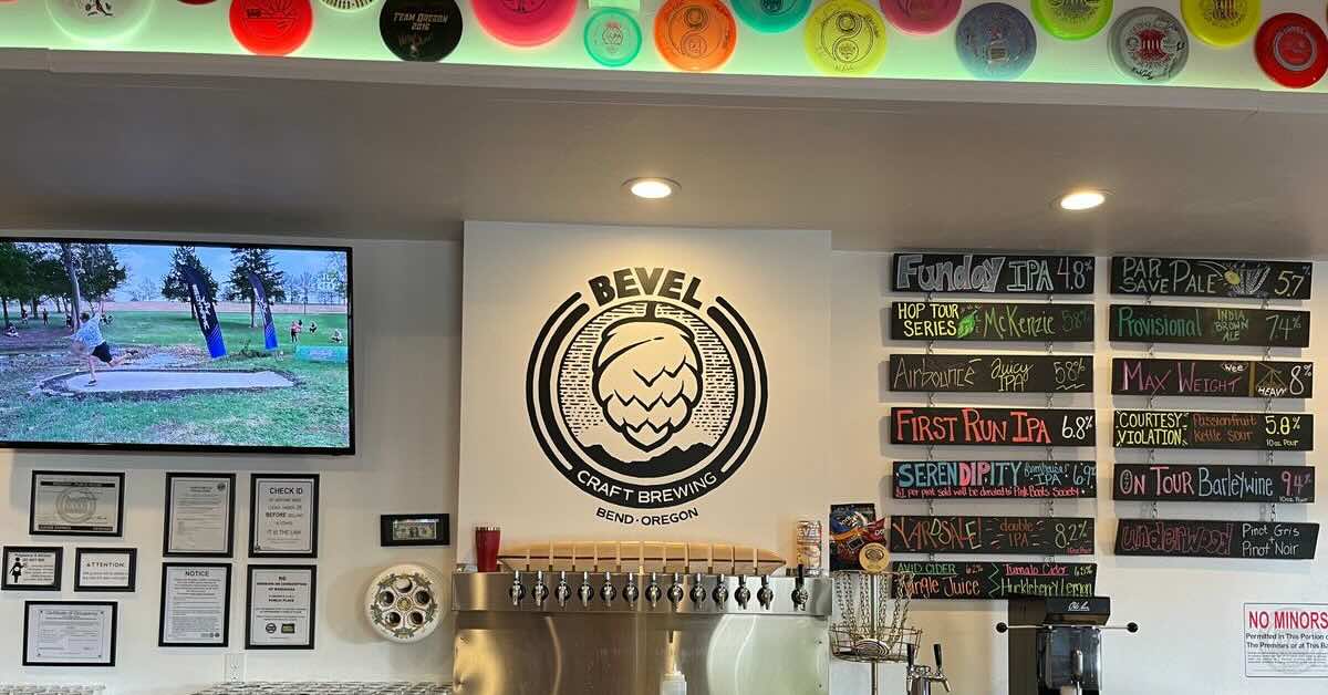Discs over a brewery bar