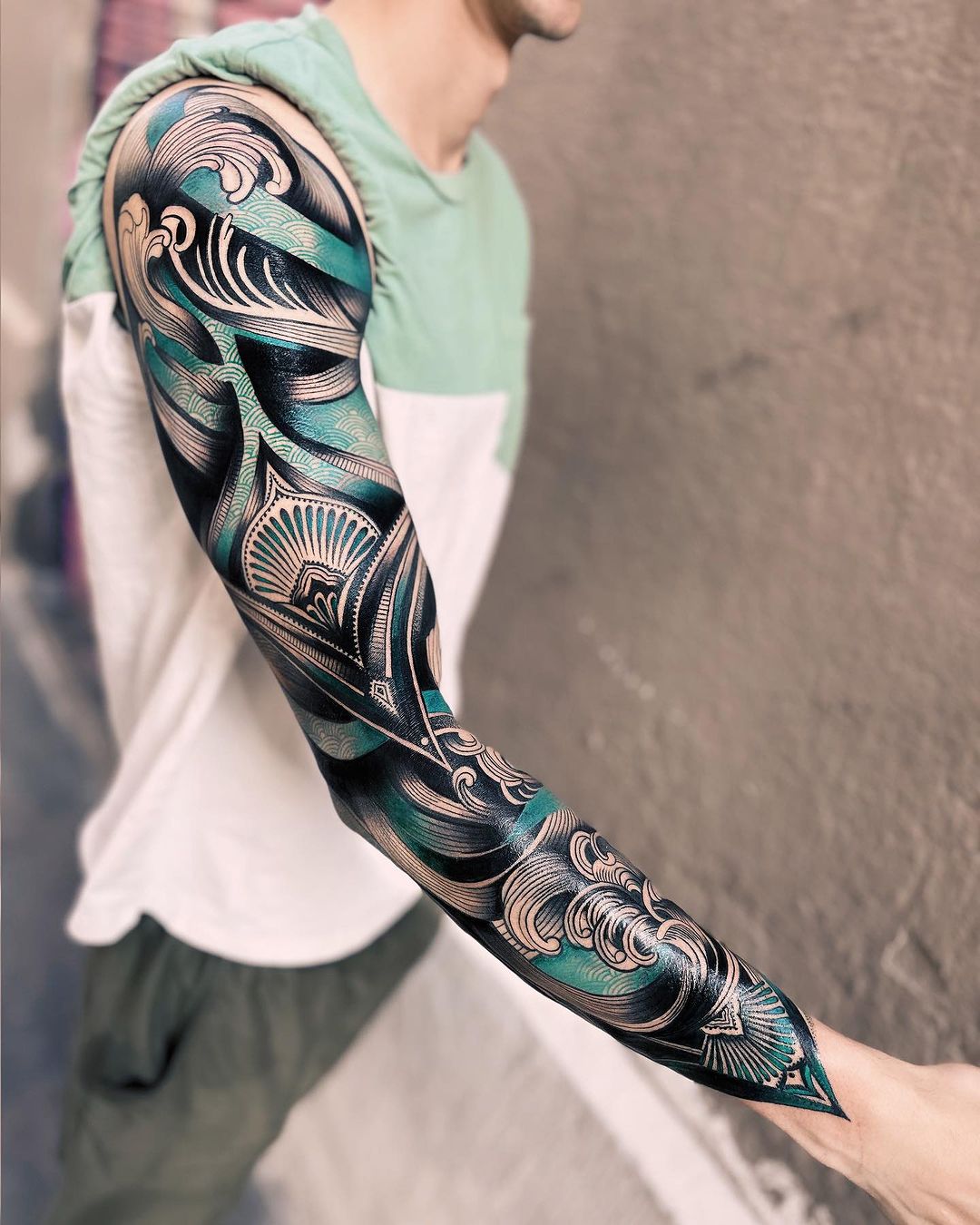 sleeve tattoo by jessica kinzer