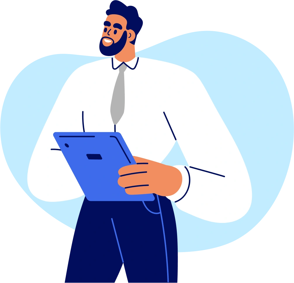 Business professional with tablet