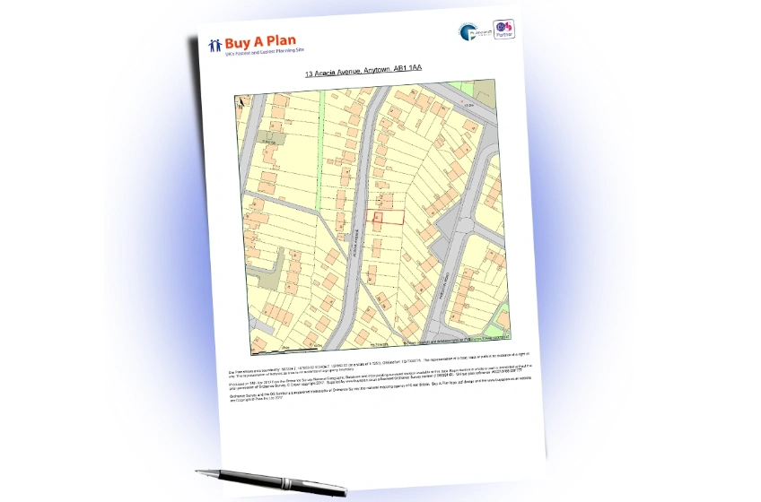 Planning map printed sample by BuyAPlan®