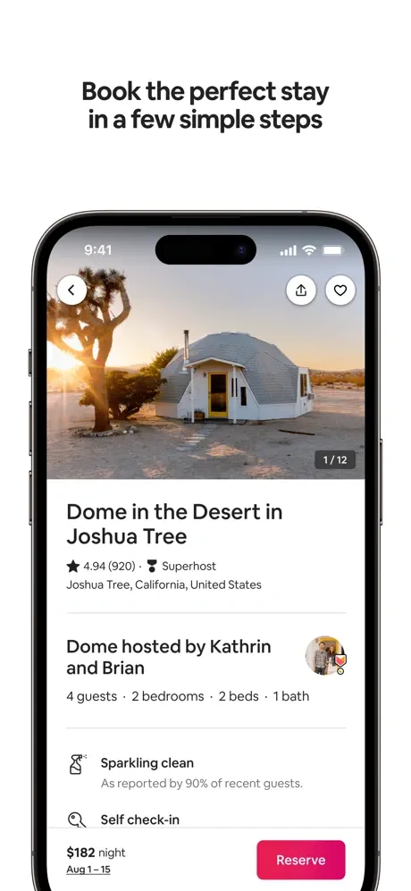 Airbnb mobile landing page built with react native