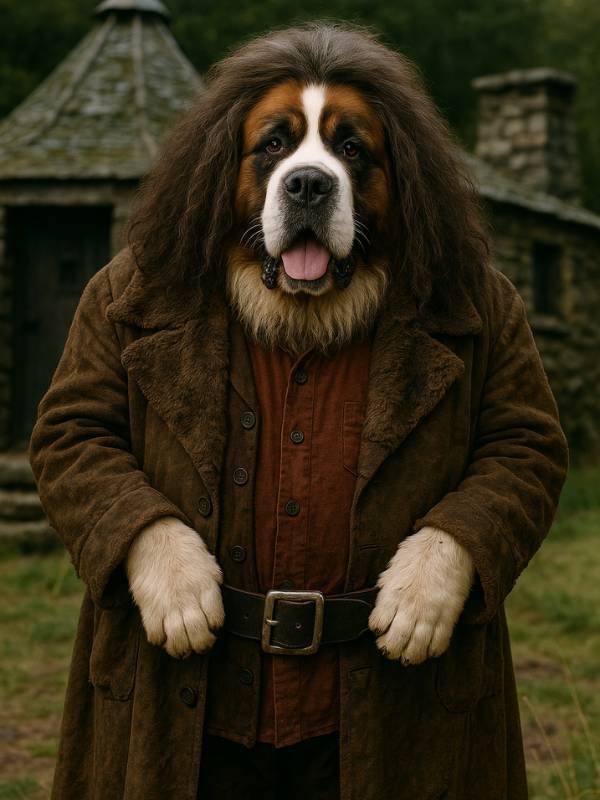 AI image of Hagrid as a Saint Bernard