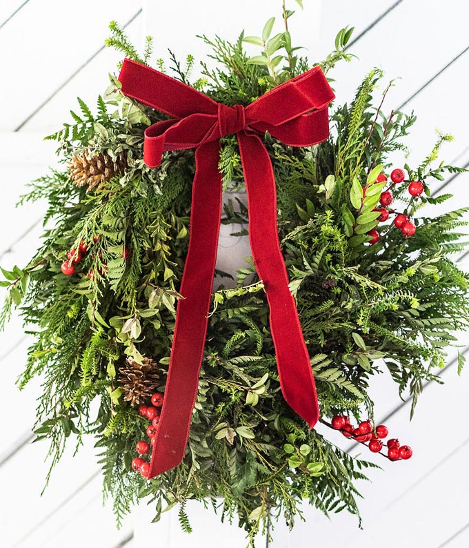 Red and Green Christmas Wreath