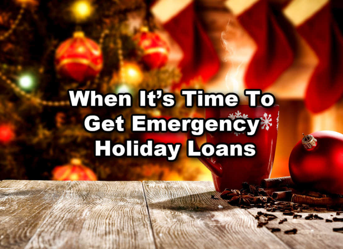 A warm cup of cocoa and a Christmas tree represents comfort after receiving emergency holiday loans.