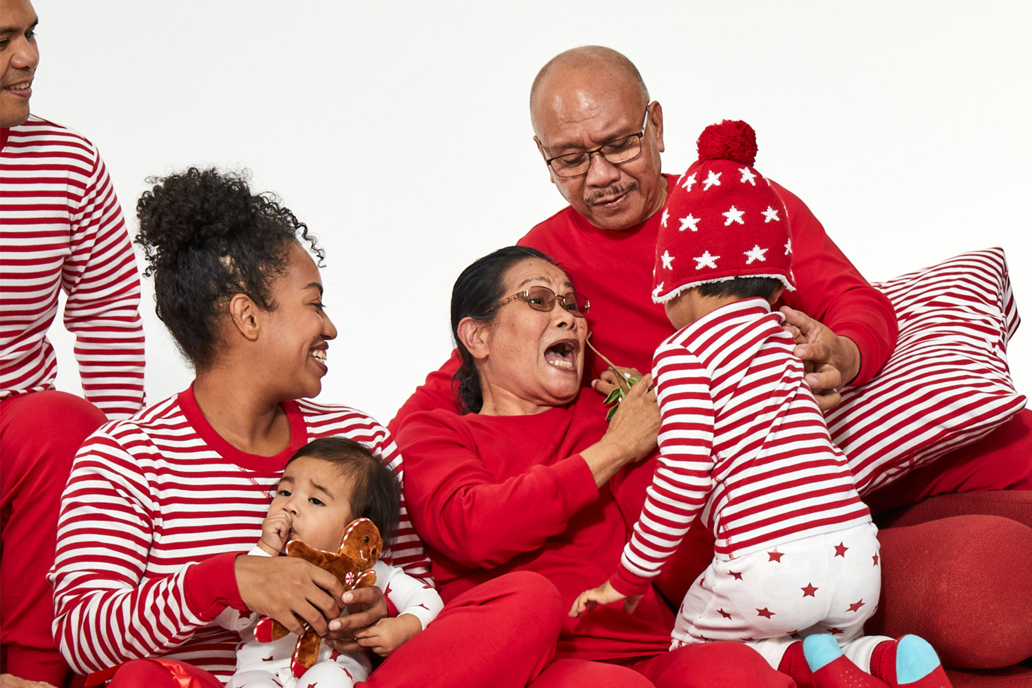 Primary red matching family PJs