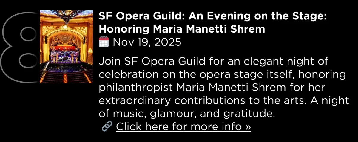 SF Opera Guild: An Evening on the Stage: Honoring Maria Manetti Shrem