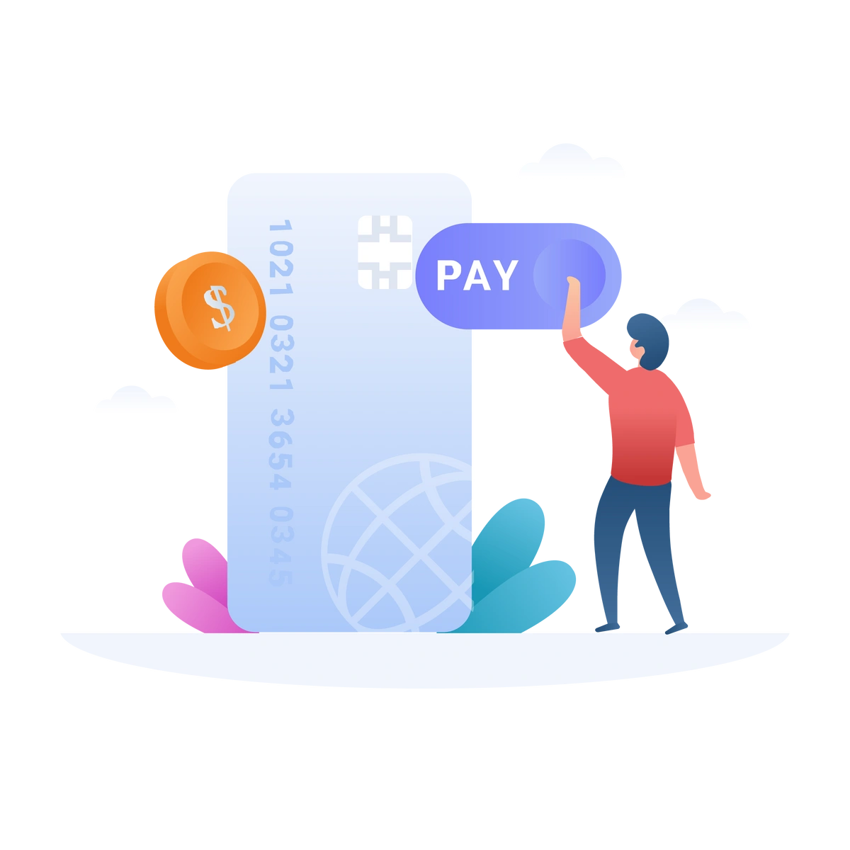 person paying with a credit card