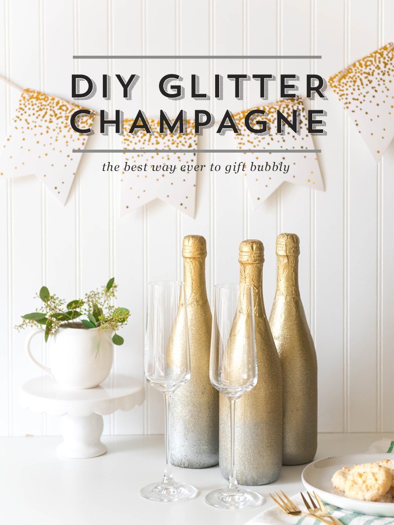 Learn How To Glitter Champagne Bottles - the right way!